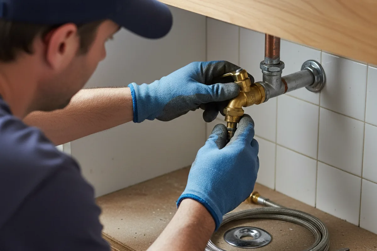 Shutoff valve and fitting work during Faucet and Fixture Repair in Parrott